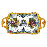 Hand painted Italian Ceramic Serving Tray - "Grapes"