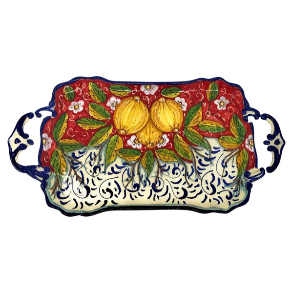 Hand painted Italian Ceramic Serving Tray - "Lemons"