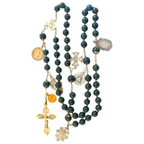 Antique BloodStone & Vermeil Rosary Necklace
