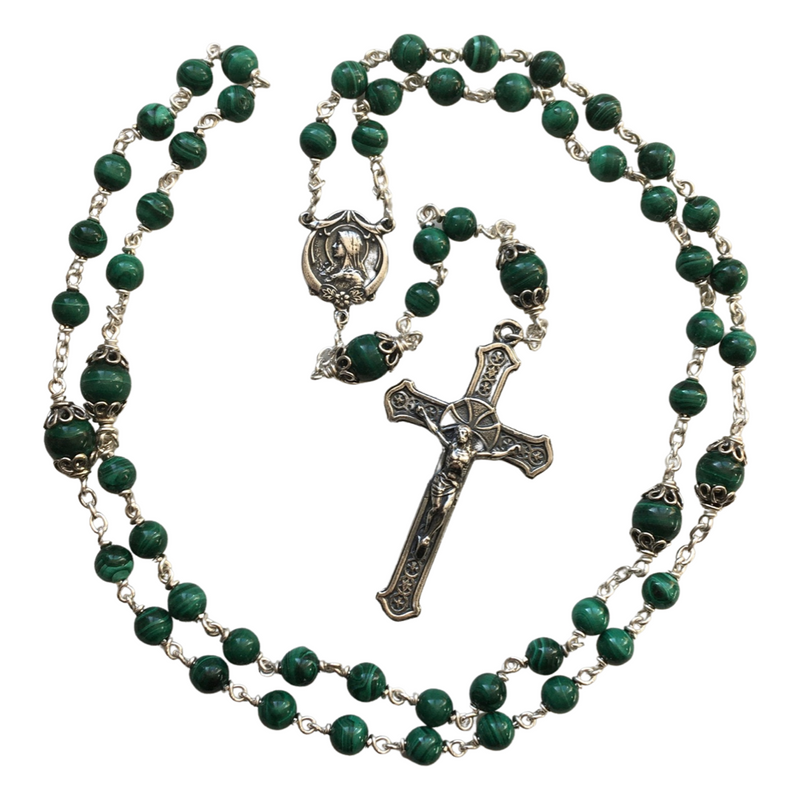 Malachite Rosary Necklace