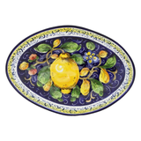 Hand painted Italian Ceramic Serving Plate - "Lemons and Flowers "