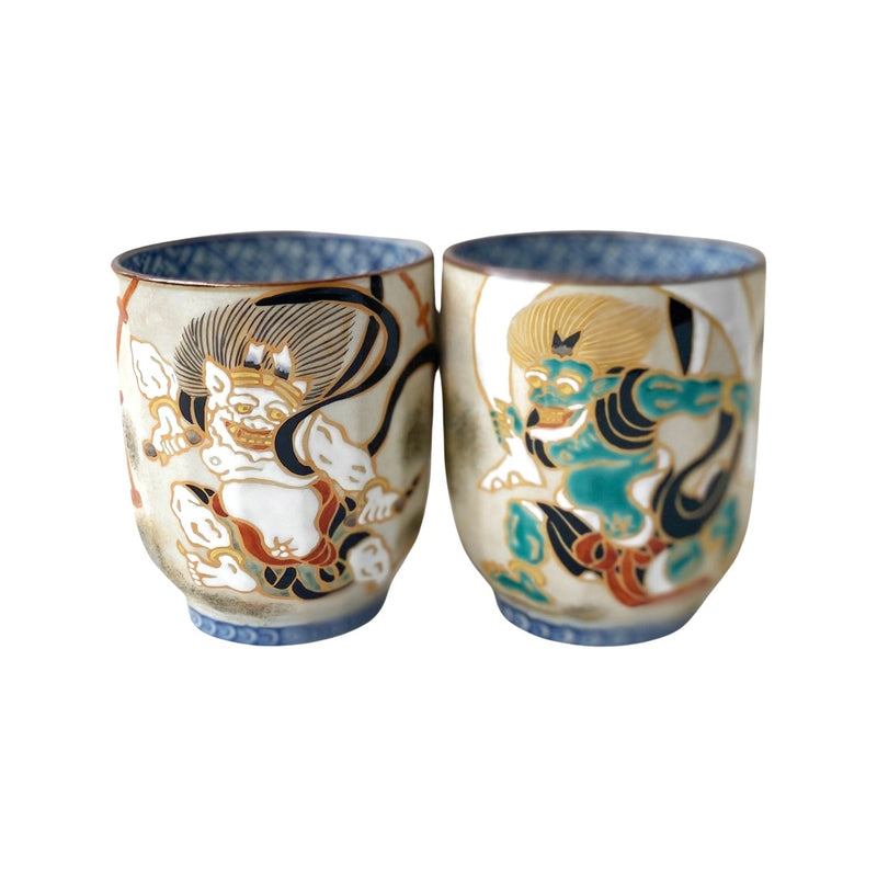 Yunomi Kyo Kiyomizu yaki Japanese tea cup set