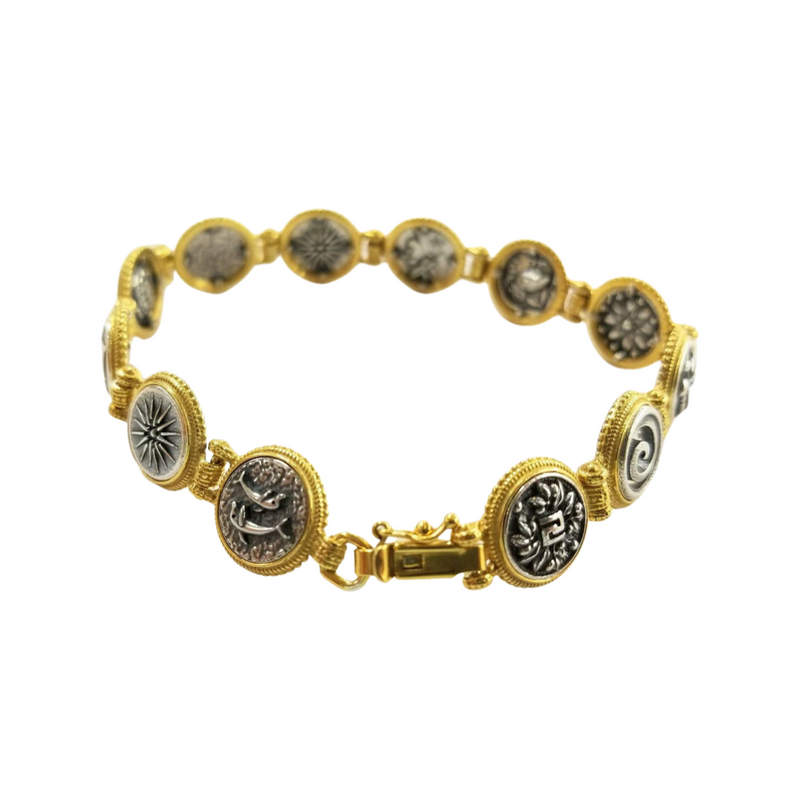 Coin bracelet in sterling silver 925