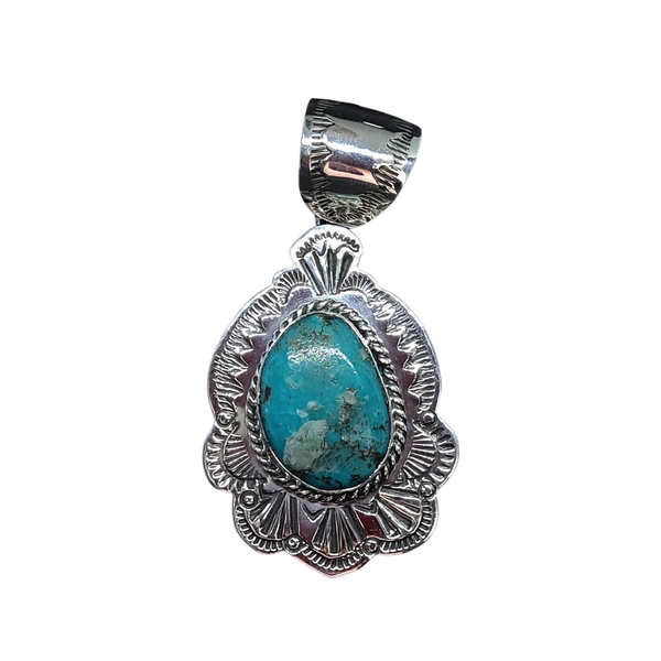 Kingman Turquoise Sterling Silver Pendant