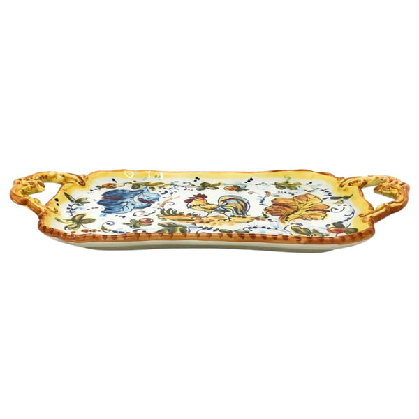 Hand painted Italian Ceramic Serving Tray - "Rooster"