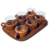 Vintage Teak Tea Set With Tray