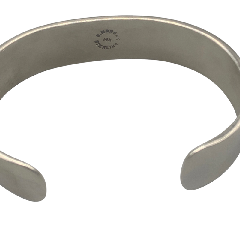 Vintage Navajo Handmade Sterling 14K Gold Cuff Bracelet