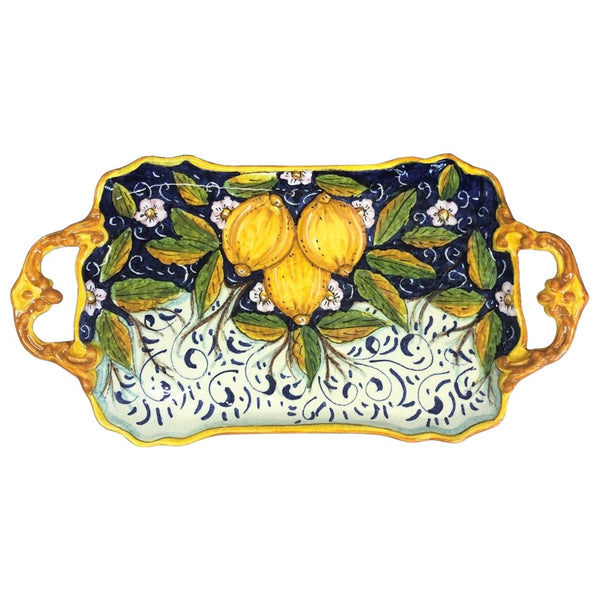 Hand painted Italian Ceramic Serving Tray - "Lemons"