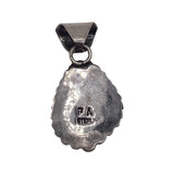 Handmade Navajo Made Spiny Oyster Shell Pendant Set In Sterling Silver