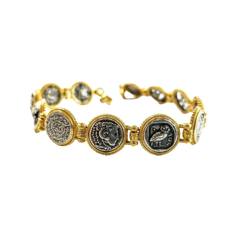 Coin bracelet in sterling silver 925