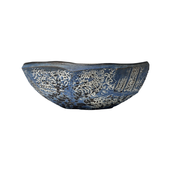 Nobuko Konno Okinawa Blue Stamp Bowl - Large