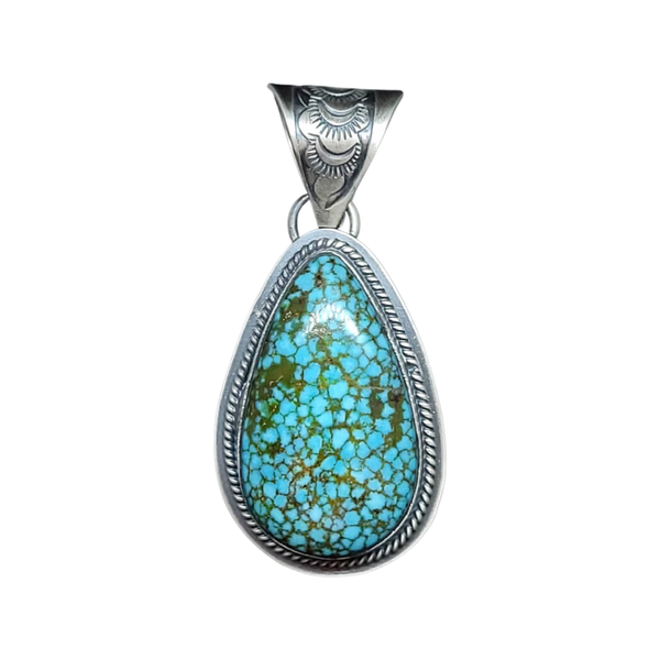 Kingman Web Turquoise Sterling Silver Pendant