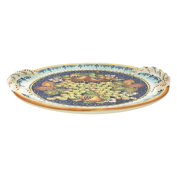 Hand painted Italian Ceramic Serving Plate - "Grapes"