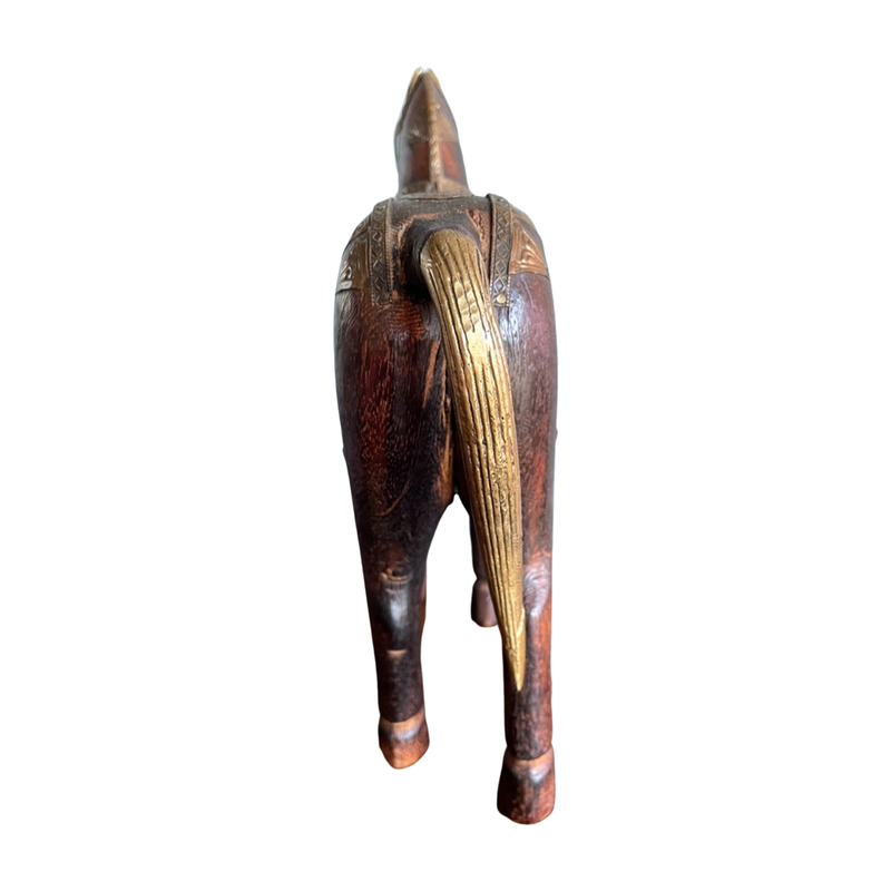 Vintage wooden horse sculpture