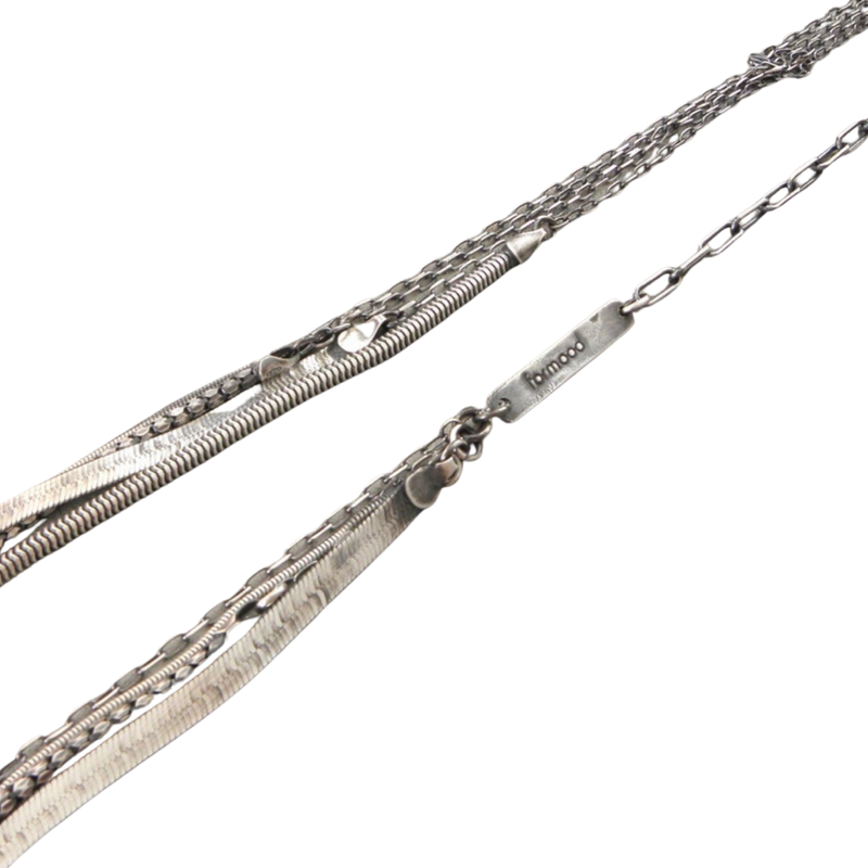 Oxidized sterling silver multi layered necklace - 108