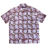 Batik Print Short Sleeve Shirt - Brown / Lilac