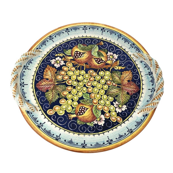 Hand painted Italian Ceramic Serving Plate - "Grapes"