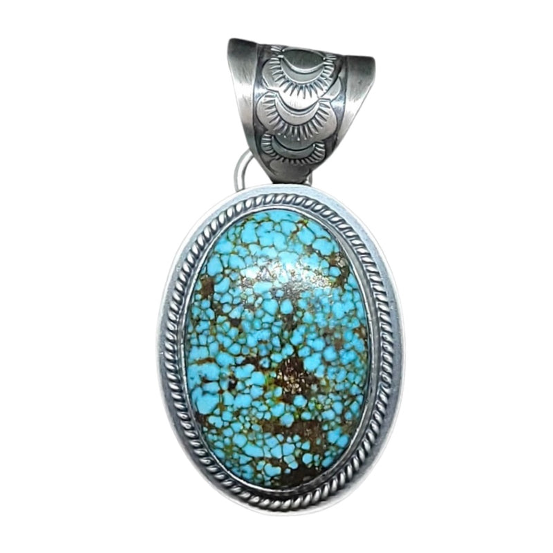 Kingman Web Turquoise Sterling Silver Pendant