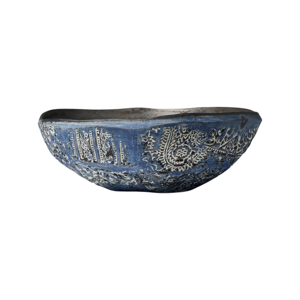 Nobuko Konno Okinawa Blue Stamp Bowl - Large