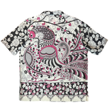 "BIRDS" Series Hand Painted Short Sleeve Shirt - Black