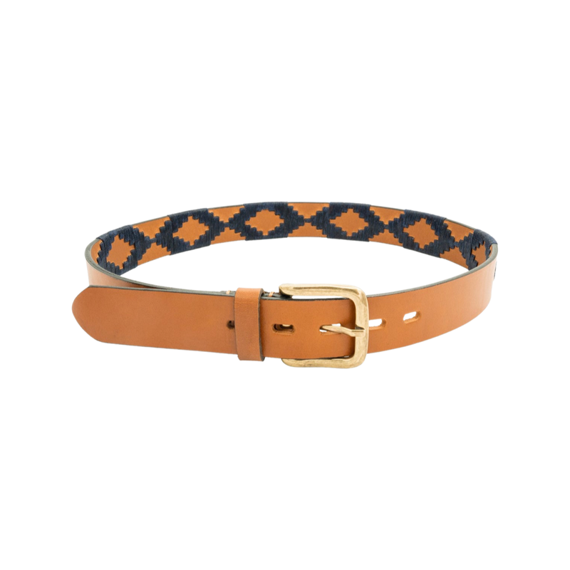Gaucho Belt - Chestnut / Navy
