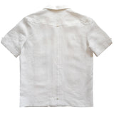 White Linen Guayabera Short Sleeve Shirt
