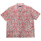 "BIRDS" Series Hand Painted Short Sleeve Shirt - RED