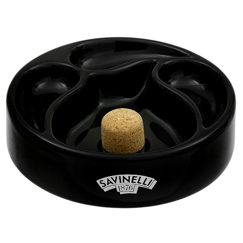 Ceramic 3 Pipe Black Ashtray