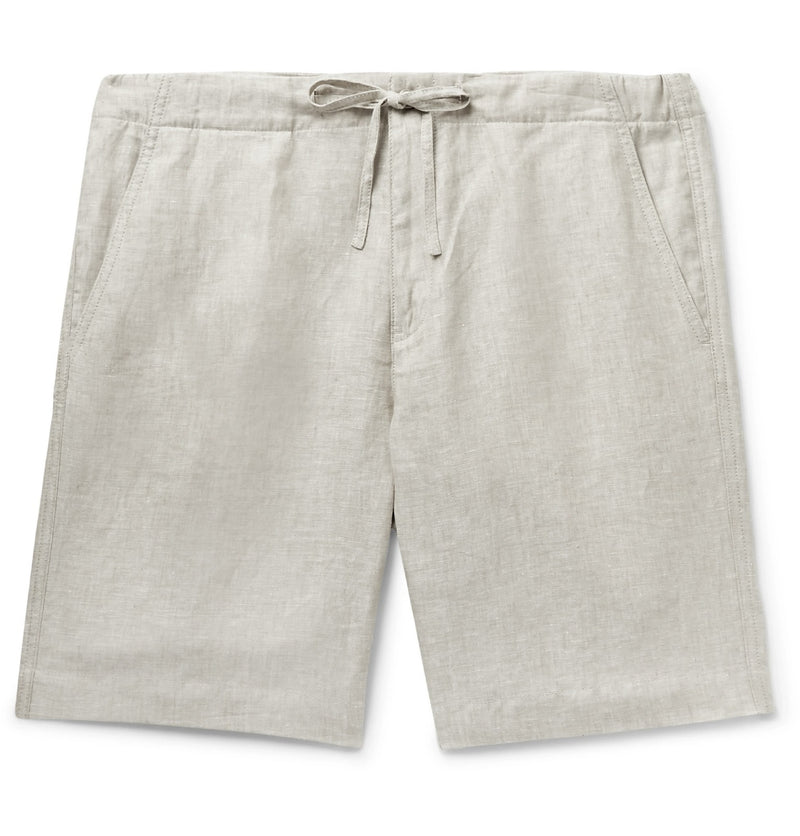 Stone Linen Drawstring Shorts (Made to Order)